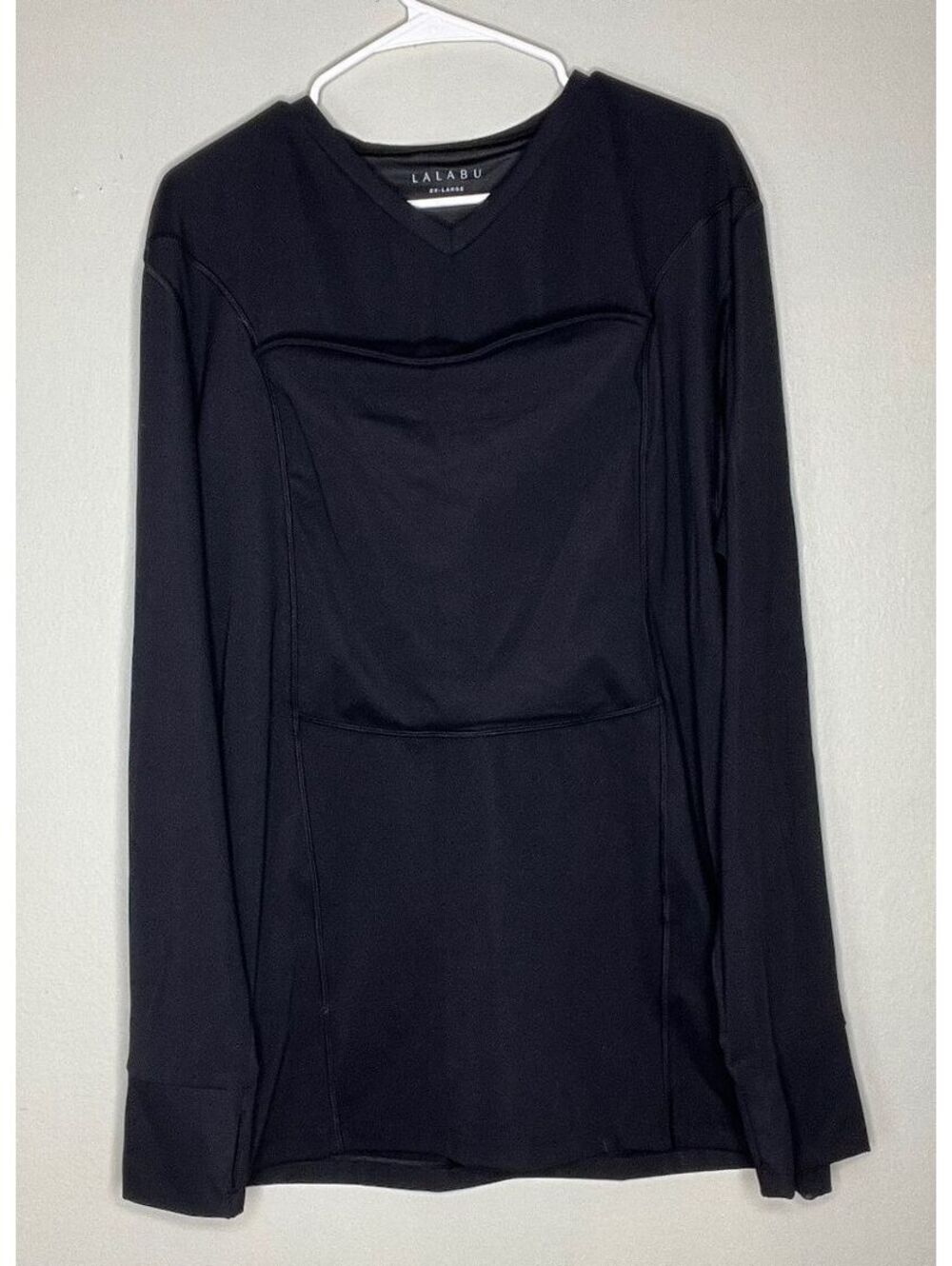 Lalabu Men's 2X-Large Black Long Sleeve V-Neck Baby Wearing Shirt